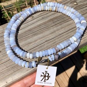 Karli Buxton 38” blue lace agate necklace